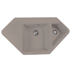 Кухонная мойка Formastone FostoGran Dune Европа, угловая с крылом, цвет дюна