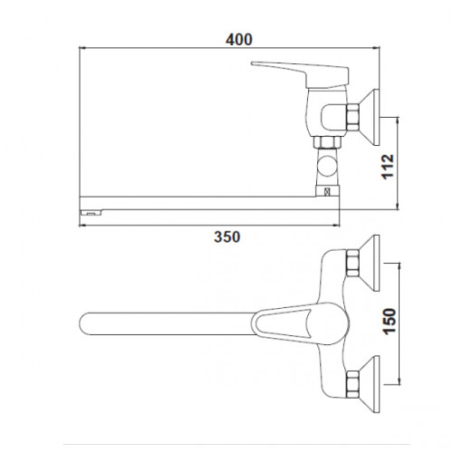 Смеситель для ванны KAISER Planet (14055)