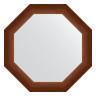 Зеркало настенное Octagon EVOFORM в багетной раме орех, 57х57 см, BY 3991