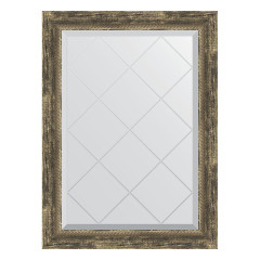 Зеркало настенное с гравировкой EVOFORM в багетной раме старое дерево с плетением, 63х86 см, BY 4092