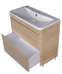 Тумба напольная Style Line Атлантика 90, Люкс  ясень перламутр, PLUS