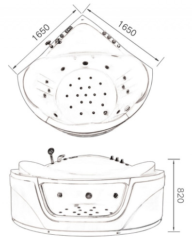 Акриловая ванна Gemy G9247 K 165х165