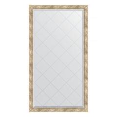 Зеркало настенное с гравировкой EVOFORM в багетной раме прованс с плетением, 93х168 см, BY 4392