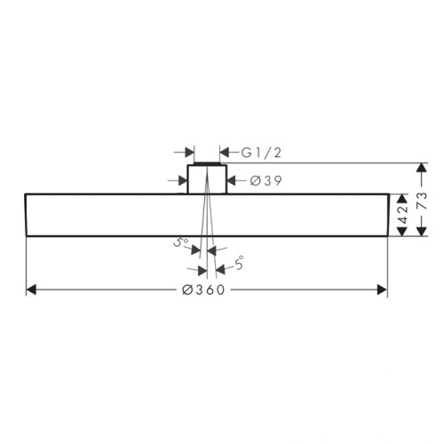 Rainfinity Верхний душ, 360 1jet с потолочным подсоединением, матовый черный