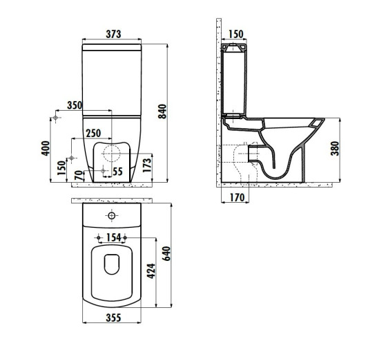 CREAVIT THOR Унитаз к стене