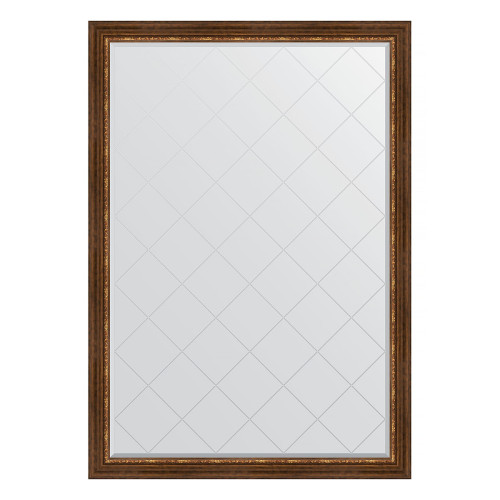 Зеркало настенное с гравировкой EVOFORM в багетной раме римская бронза, 131х186 см, BY 4492