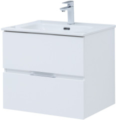 Тумба с раковиной Aquanet Алвита New 60 2 ящика, белый матовый