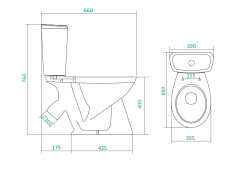 Унитаз-компакт &quot;Бриз&quot; (эконом: 1-реж., полипроп)