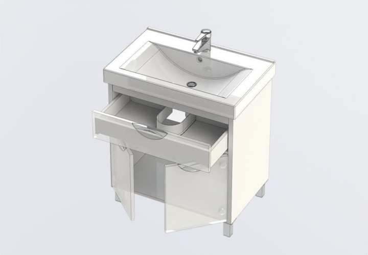 Тумба с раковиной Aquanet Гретта 75 светлый дуб