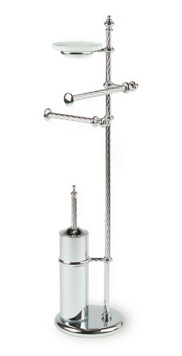 Stil Haus Giunone, cтойка: мыльница + полотенцедержатель + бумаг + ерш, цвет хром - золото