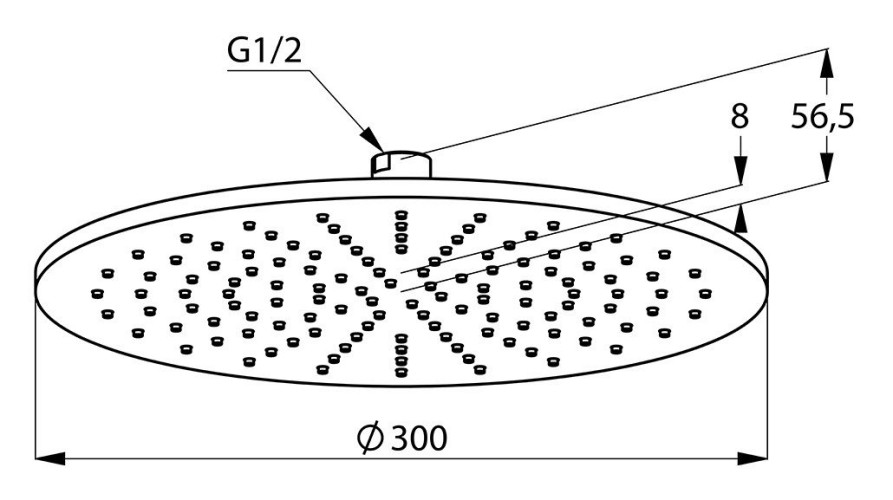 Верхний душ KLUDI A-QA круглый, плоский, 300 мм, черный матовый (6433087-00)