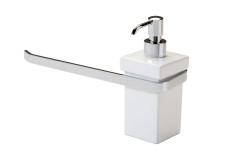Stil Haus Mizar, полотенцедержатель + керамический дозатор, цвет хром - белая керамика