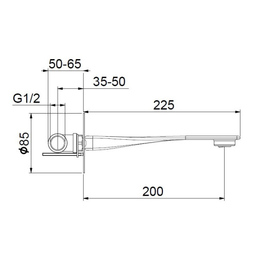 Излив Webert One-B AC1039015, хром