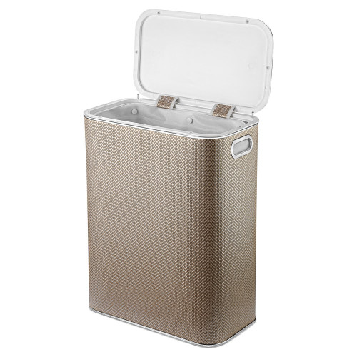 Корзина для белья  KDH-B-9 Ромб темная, кант хром, большая