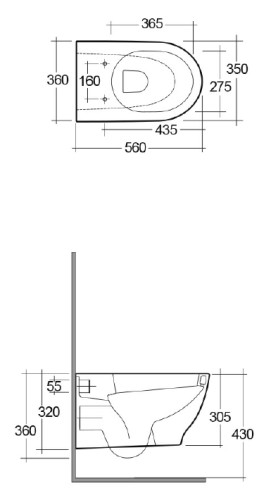 Унитаз подвесной Rak-MOON безободковый, сиденье с м/л