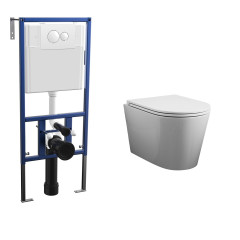 Комплект унитаза Bauedge BK0001-HQ с инсталляцией Nova NV4501 и кнопкой Nova NV7310