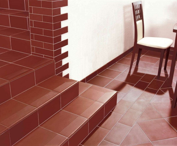 Ступень угловая  Ceramika Paradyz Natural Rosa Duro структурная