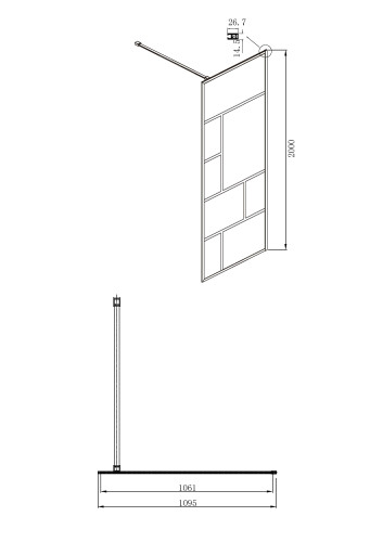 Душевая перегородка Ambassador Walk-in 15031214 (1100x2000)