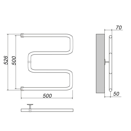 Полотенцесушитель ГРОТА KAMELO 50/50