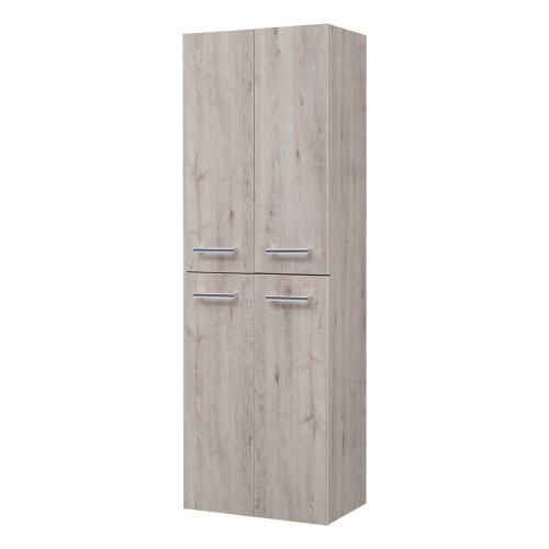 Пенал, 50 см, подвесной/напольный, универсальный, 4 дверцы, 4 стеклянные полки, дуб кантри