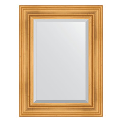 Зеркало настенное с фацетом EVOFORM в багетной раме травленое золото, 59х79 см, BY 3392