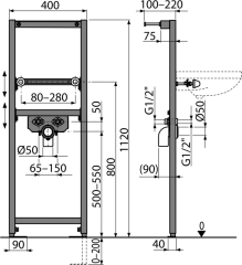 Инсталляция Alcaplast  A104/1120 для раковины