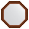 Зеркало настенное Octagon EVOFORM в багетной раме орех, 67х67 см, BY 3992