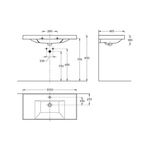 Тумба под раковину подвесная La Fenice Cubo FNC-01-CUB-G-100, серо-зеленая