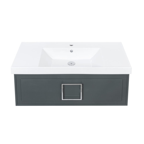 Тумба под раковину подвесная La Fenice Cubo FNC-01-CUB-G-100, серо-зеленая