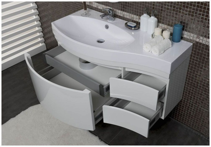 Мебель для ванной Aquanet Опера 115 L белый (3 ящика)
