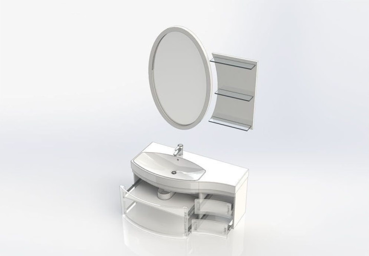 Мебель для ванной Aquanet Опера 115 L белый (3 ящика)