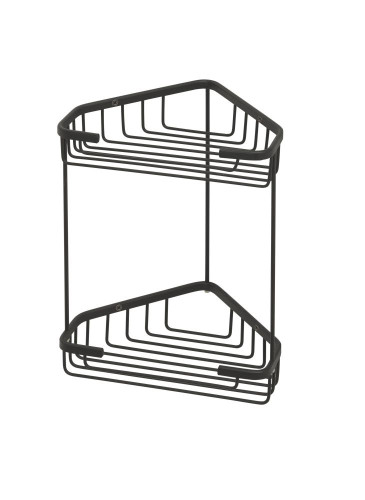 Gedy, решётка угловая 2-х уровневая, высота 27 см, цвет черный матовый