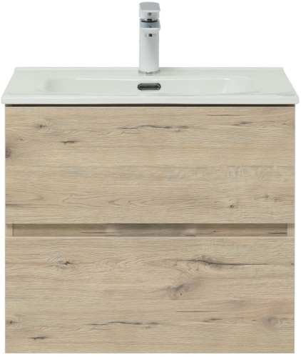 Тумба с раковиной Aquanet Алвита New 60 2 ящика, дуб веллингтон белый