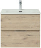 Тумба с раковиной Aquanet Алвита New 60 2 ящика, дуб веллингтон белый