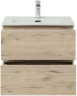 Тумба с раковиной Aquanet Алвита New 60 2 ящика, дуб веллингтон белый