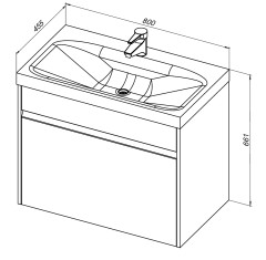 Тумба с раковиной Aquanet Палермо (Moduo) 80 белый