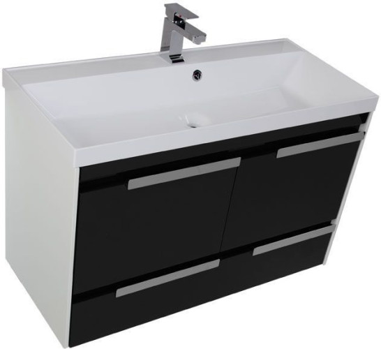 Тумба с раковиной Aquanet Тиволи 100 черный