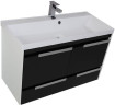 Тумба с раковиной Aquanet Тиволи 100 черный