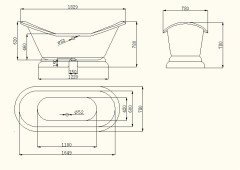 Чугунная ванна Sharking SW-1005В 183x78