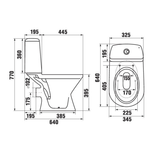 Jika ERA Унитаз-компакт, горизонтальный выпуск