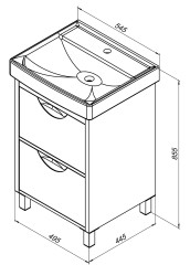 Тумба под раковину Aquanet Гретта 50 New светлый дуб (2 ящика)