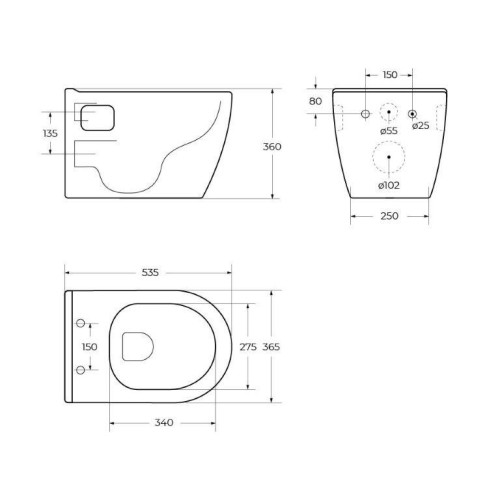 Чаша подвесного унитаза с сиденьем BelBagno LOTO BB070CHR/SC