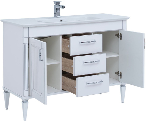 Тумба под раковину Aquanet Селена 120 белый/серебро