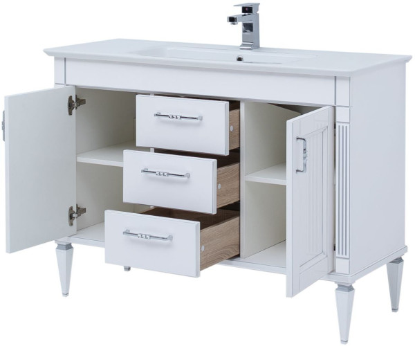 Тумба под раковину Aquanet Селена 120 белый/серебро