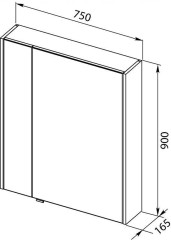 Зеркало-шкаф Aquanet Августа 75 дуб сонома