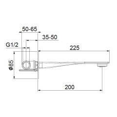 Излив Webert One-B AC1039441, черный/сталь