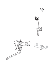 Смеситель для ванны и душа Oras Saga с поворотным изливом (300 мм) и душевым комплектом Oras Apollo (3945Y)