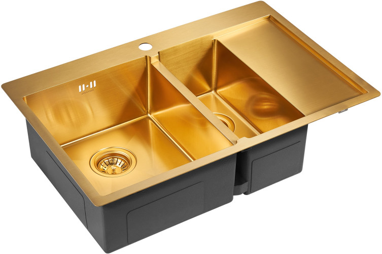 Мойка нерж. сталь Paulmark LIGA, PM227851-BGL, брашированное золото, левая, 780х510мм, Paulmark