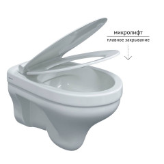 Унитаз подвесной BERGES ALBIT S Rimless 52 см, сиденье Top Slim SO, микролифт, быстросъем