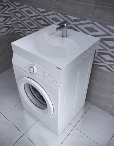 Раковина над стиральной машиной Paulmark WINKEN 740431, белая, 60х60, с комплектом, Paulmark